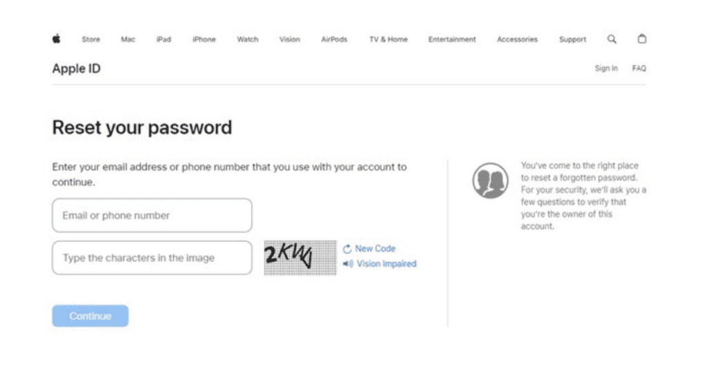 Apple ID forget Password1