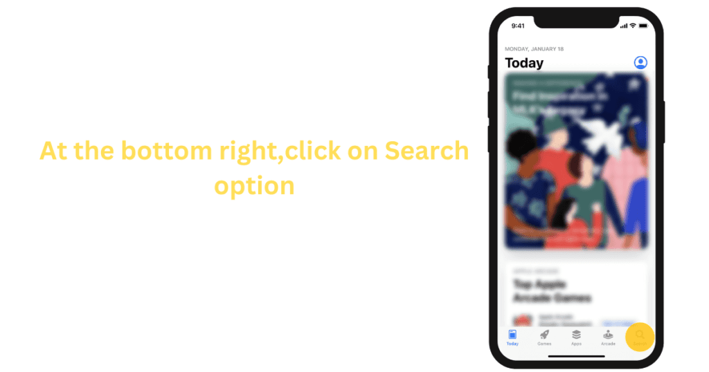 Click on search option