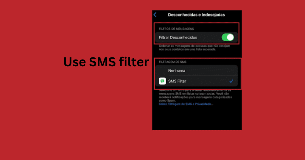 use SMS filter