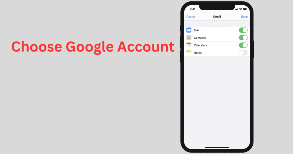 choose google account