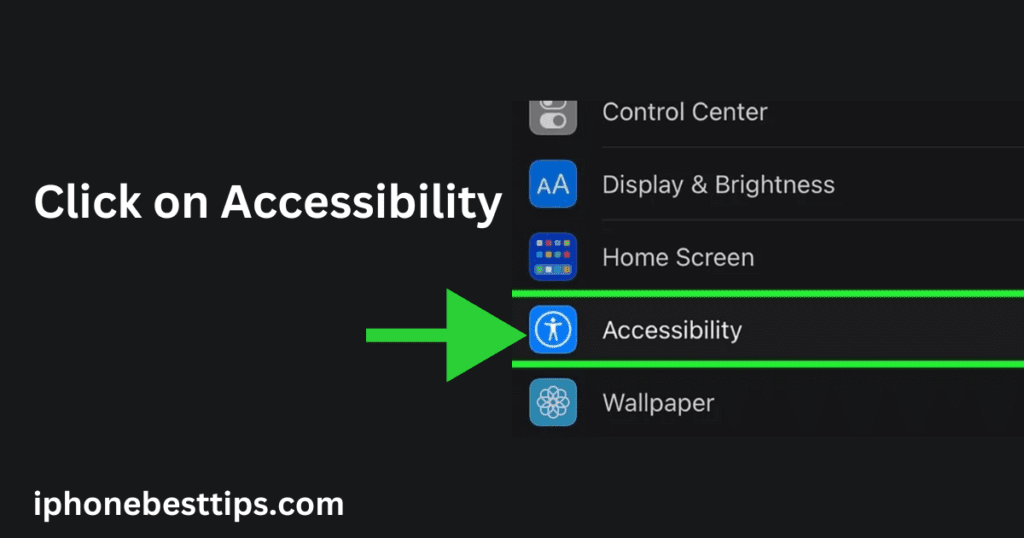 Click on accessibility