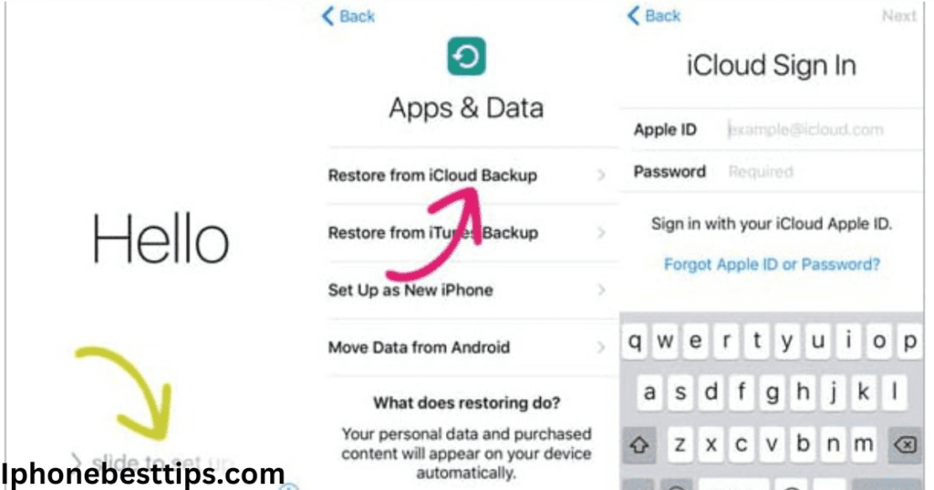 Restore data from iCloud