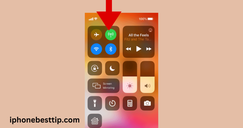 iPhone mobile data button off and on