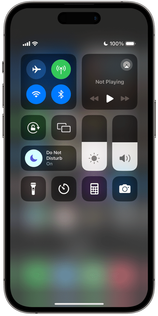 iPhone with Do Not Disturb mode