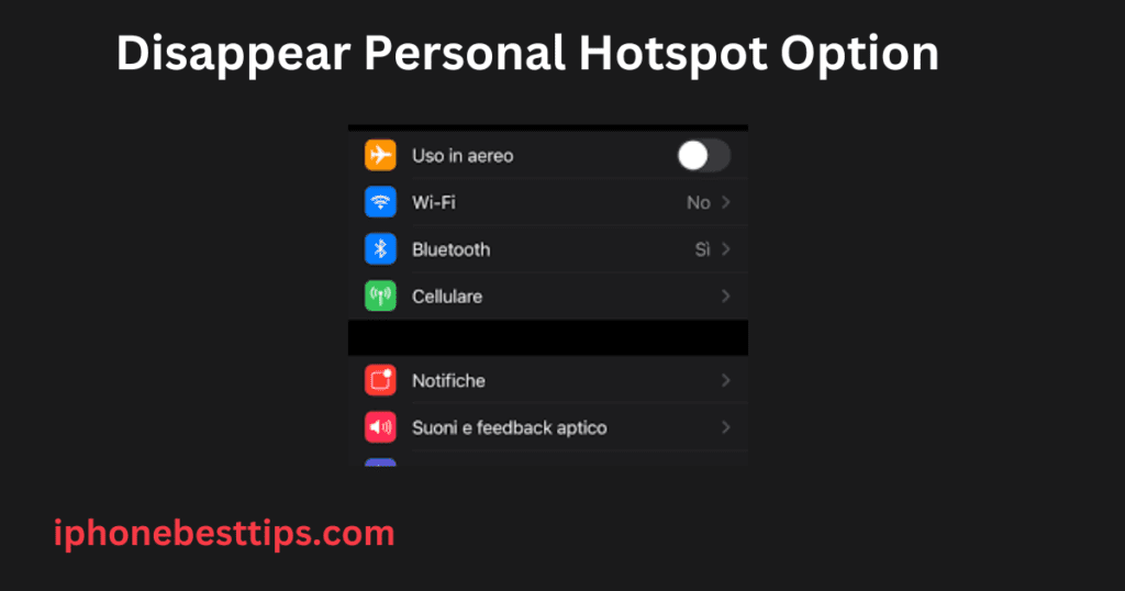 personal hotspot disappear