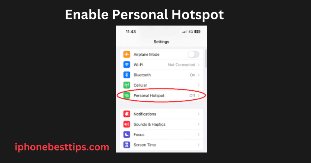 enable personal hotspot