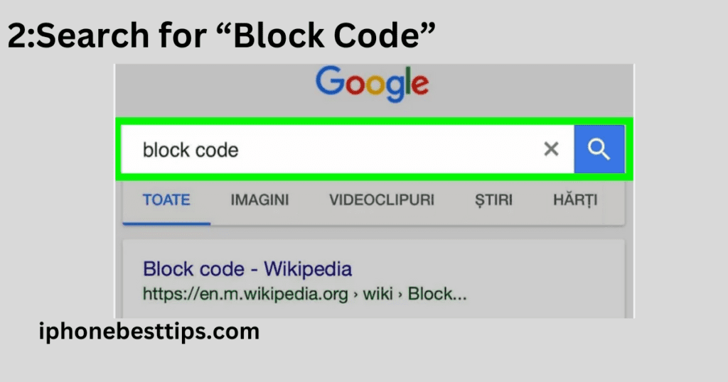 Block code search by google