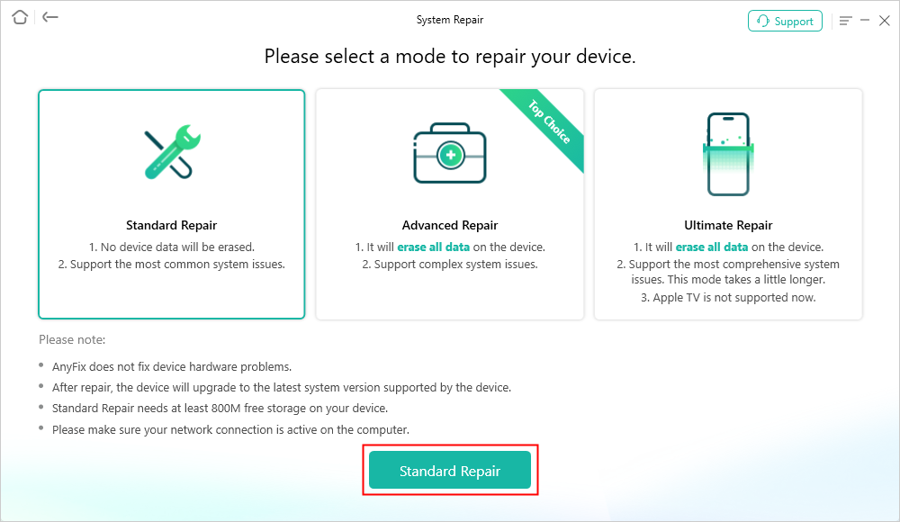 anyfix-standard repair