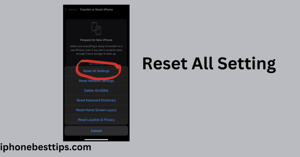 Reset All Setting