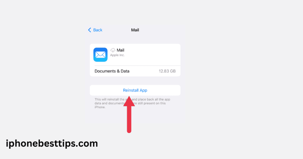 reinstall mail app